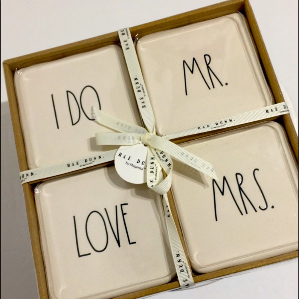 RAE DUNN wedding coasters ,
